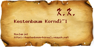Kestenbaum Kornél névjegykártya